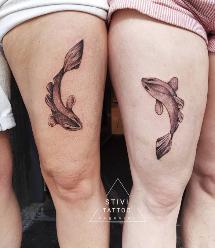 Tatouage Poisson Inversé Pour Frère Et Sœur 