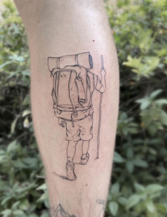 Tatouage Voyage Sac à Dos Du Randonneur 