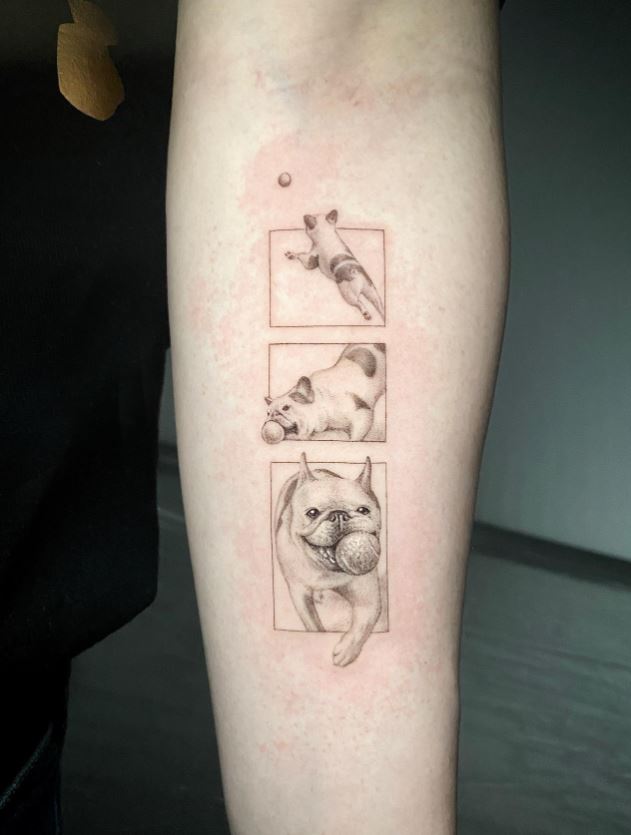 Tatouage Chien Et Jeu De Balle