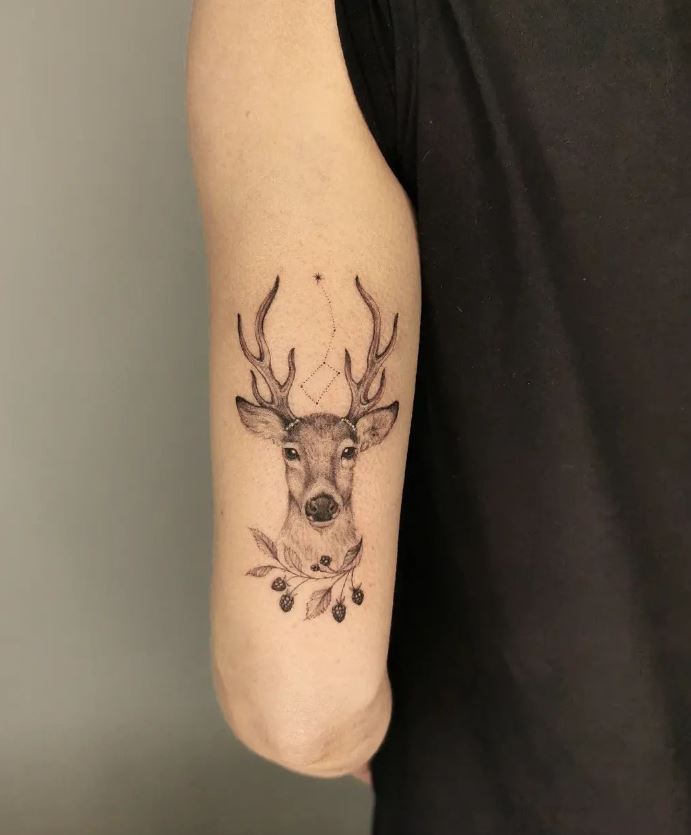 Tatouage Cerf Et Constellation 