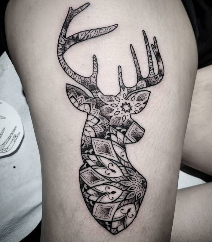 Tatouage Cerf Et Mandala 