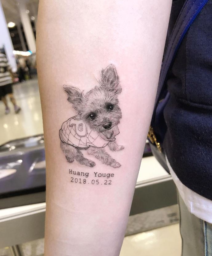 Tatouage Chien Avec Nom Et Date 