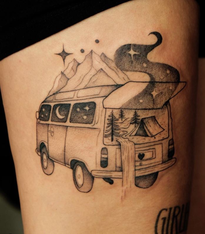 Tatouage Voyage En Camping Car 