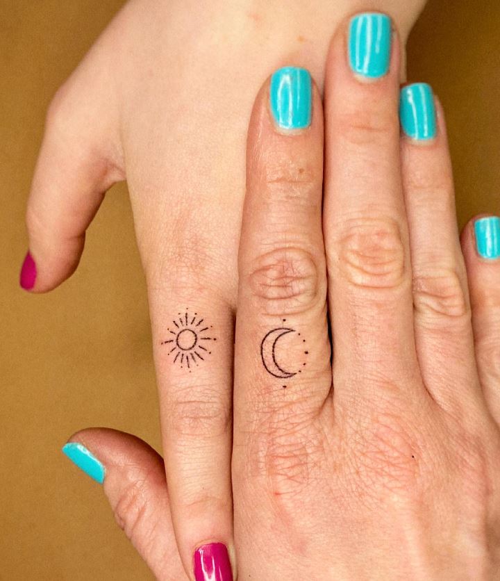 Tatouage Mère Fille Soleil Et Lune 