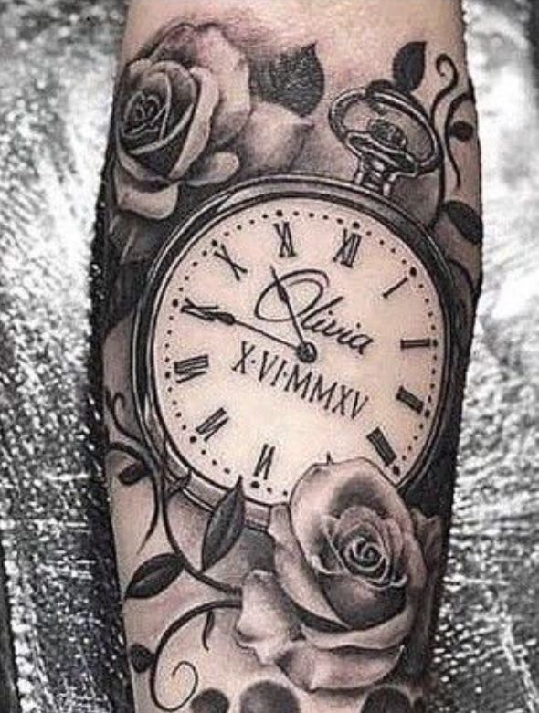 Tatouage Avant Bras Homme Montre à Prénom Et Date 