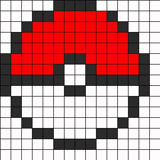 Pixel Art Pokeball Facile 