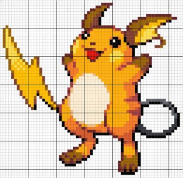 Pixel Art Raichu Détaillé 