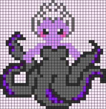 Pixel Art Ursula Avec Tentacules 