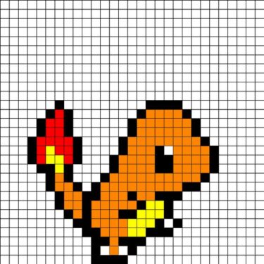 Pixel Art Salamèche Facile 