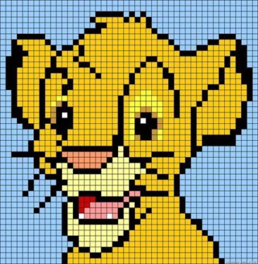 Pixel Art Simba Enfant Facile 