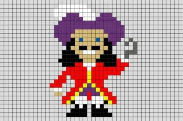 Pixel Art Capitaine Crochet Facile 