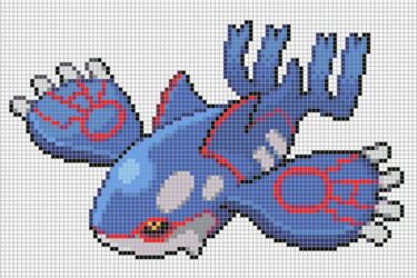 Pixel Art Kyogre Détaillé 