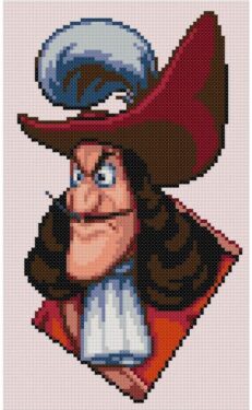 Pixel Art Capitaine Crochet Détaillé 