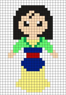 Pixel Art Mulan Facile 