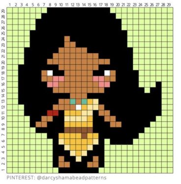 Pixel Art Pocahontas Facile 