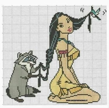 Pixel Art Pocahontas Et Meeko 