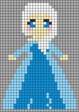 Pixel Art Elsa Facile 