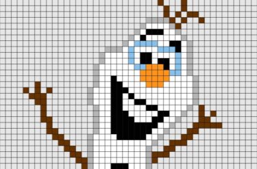 Pixel Art Olaf Facile 