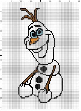 Pixel Art Olaf Détaillé 