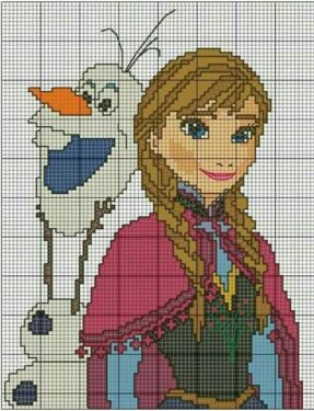 Pixel Art Anna Et Olaf 