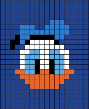 Pixel Art Donald Duck Facile 