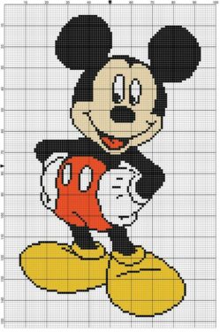 Pixel Art Mickey Mouse Détaillé 