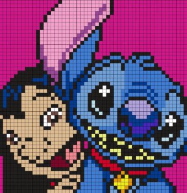 Pixel Art Lilo Et Stitch 