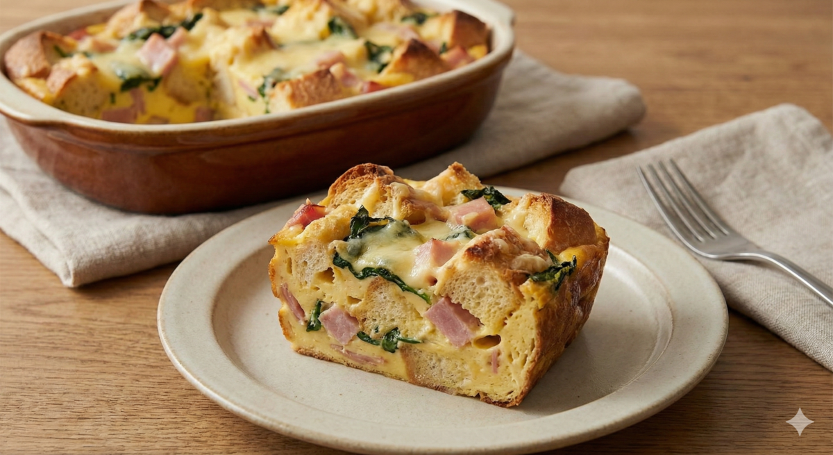 Un exemple gourmand de pudding salé, une recette audacieuse pour utiliser votre pain dur.